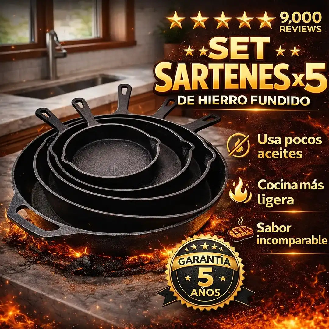 Set Completo de Sartenes de Hierro Fundido