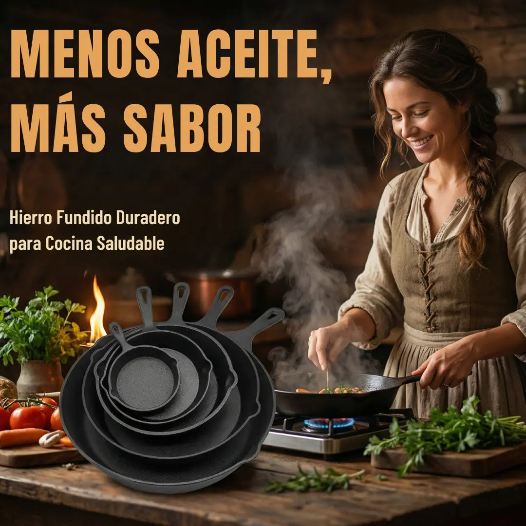 Set sartenes de hierro fundido Chef Cast 5 pzas