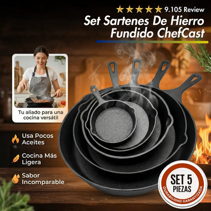 Set sartenes de hierro fundido Chef Cast 5 pzas